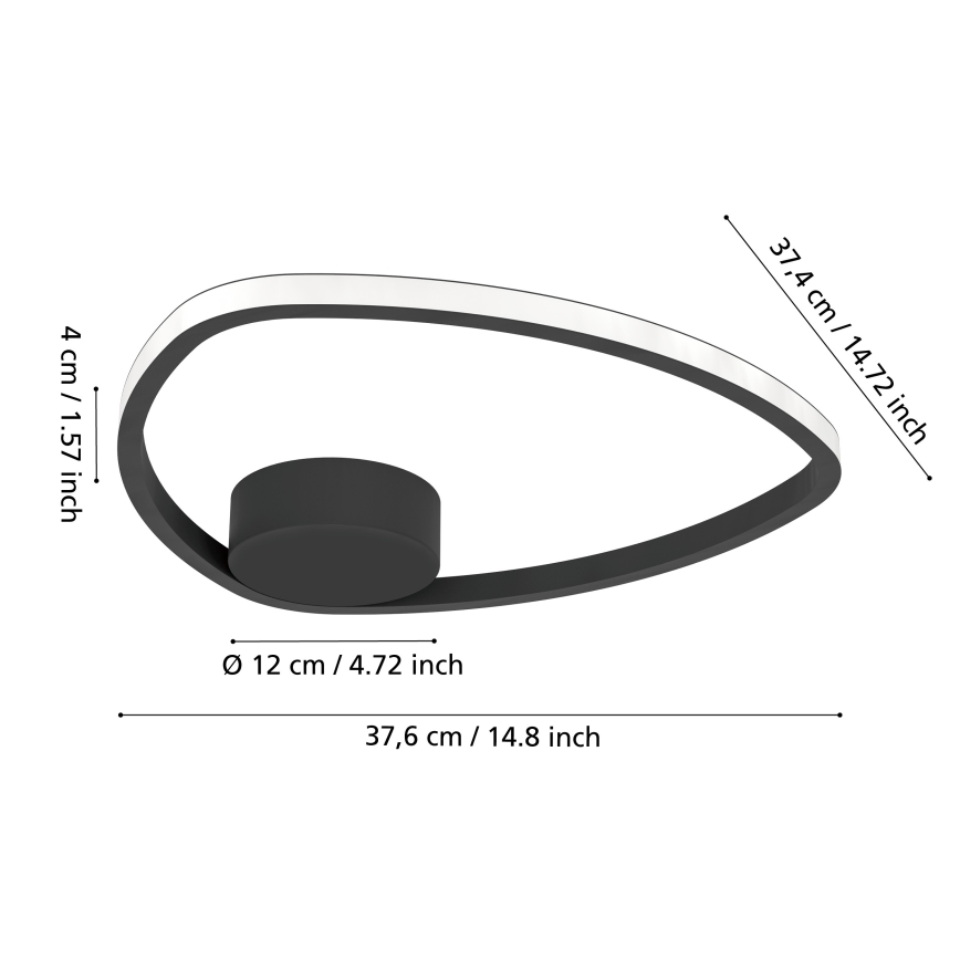 Eglo - LED kattovalaisin LED/9,7W/230V 2700/4000/6500K halkaisija 37,5 cm musta