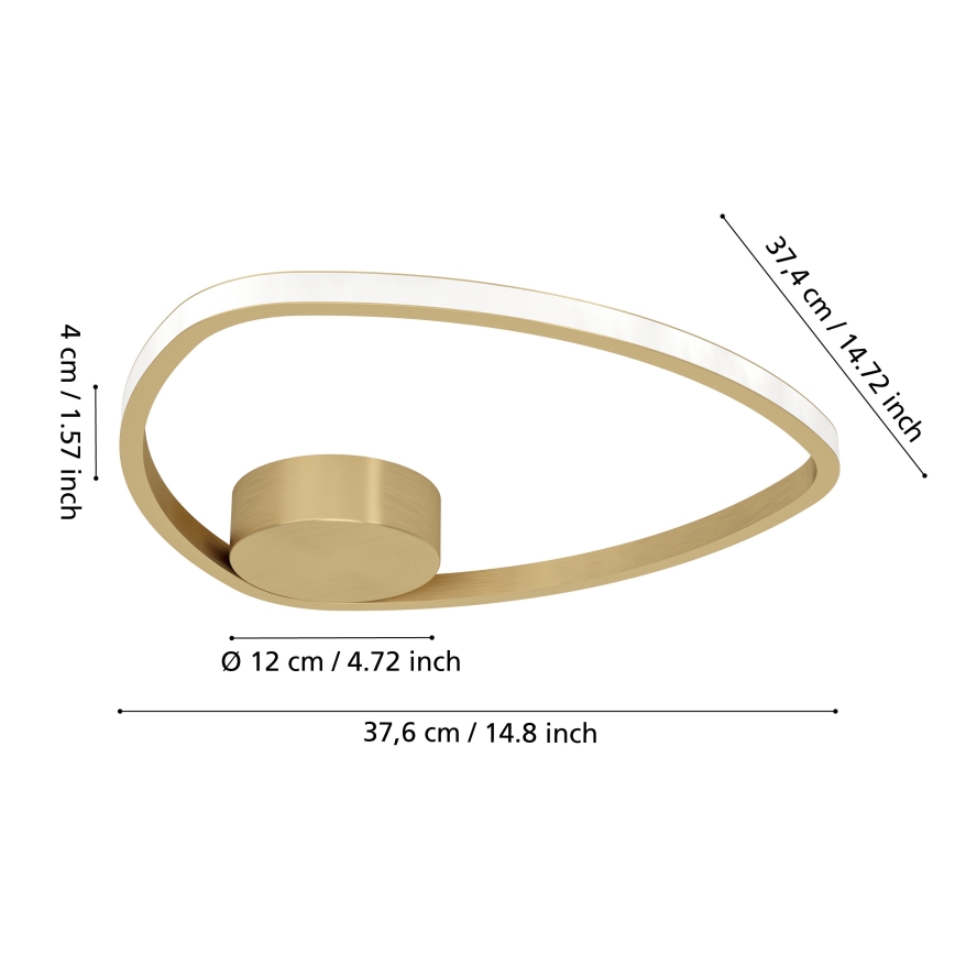 Eglo - LED-kattovalaisin LED/9,7W/230V 2700/4000/6500K halkaisija 37,5 cm kultainen