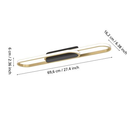 Eglo - LED-kattovalaisin LED/20W/230V 2700/4000/6500K kullanvärinen