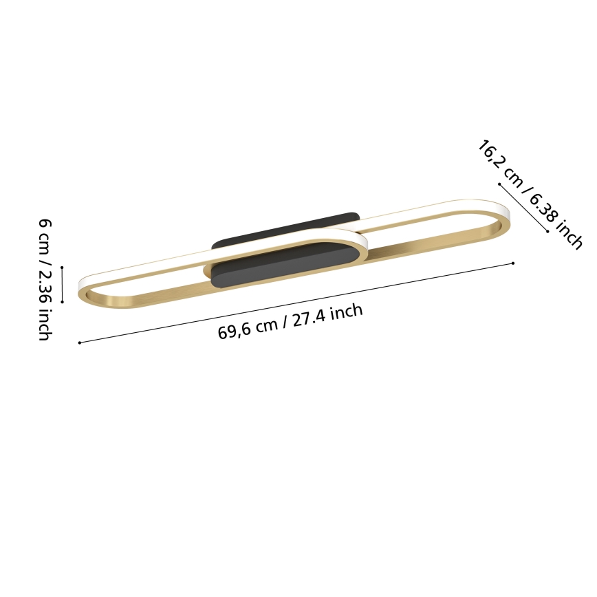 Eglo - LED-kattovalaisin LED/20W/230V 2700/4000/6500K kullanvärinen