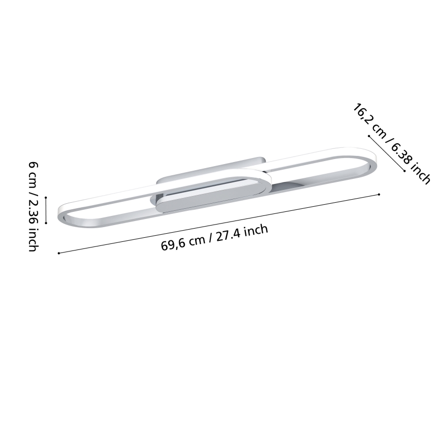 Eglo - LED-kattovalaisin LED/20W/230V 2700/4000/6500K kiiltävä kromi