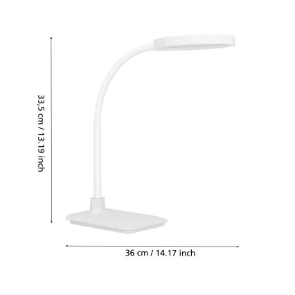 Eglo - himmennettävä taipuisa LED-pöytävalaisin LED/5,5W/230V 2700/4000/6500K valkoinen