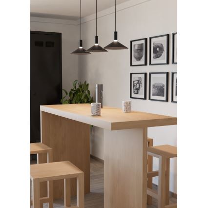 Eglo - LED RGBW himmennettävä riippuvalaisin vaijerilla 3xLED/7,5W/230V 2700-6500K musta