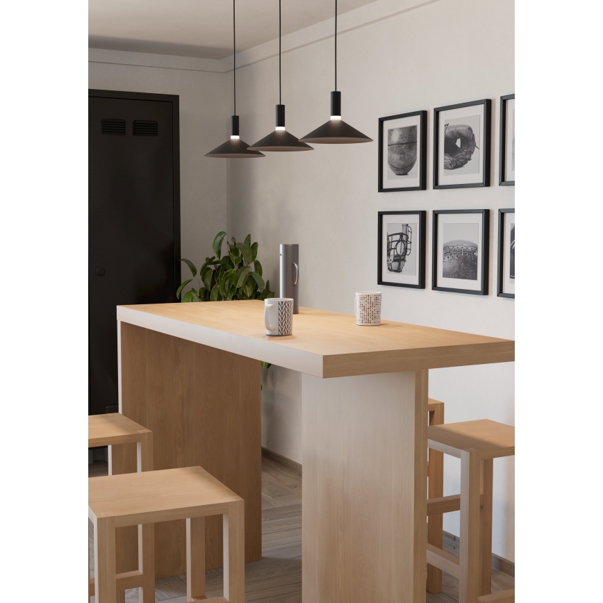 Eglo - LED RGBW himmennettävä riippuvalaisin vaijerilla 3xLED/7,5W/230V 2700-6500K musta