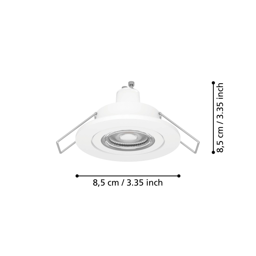Eglo - LED-kylpyhuoneen upotettava kohdevalaisin 1xGU10/4,5W/230V IP44 valkoinen