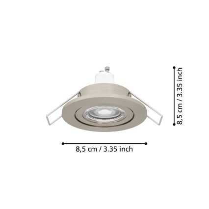 Eglo - LED-uppoasennettava kylpyhuoneen kohdevalaisin 1xGU10/4,5W/230V IP44 mattakromi