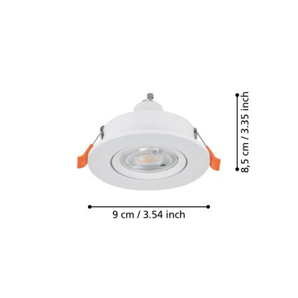 Eglo - LED-upotettava spottivalaisin 1xGU10/4,5W/230V valkoinen