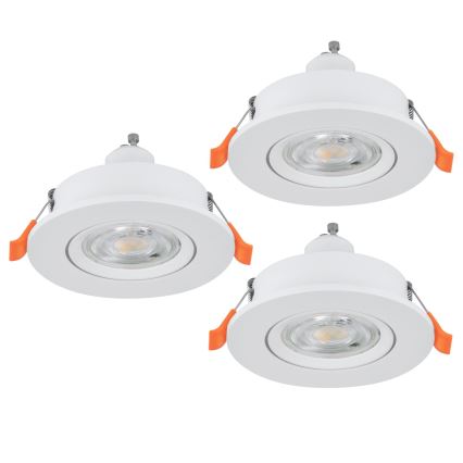 Eglo - Setti 3x LED-upotettava kohdevalaisin 1xGU10/4,5W/230V valkoinen