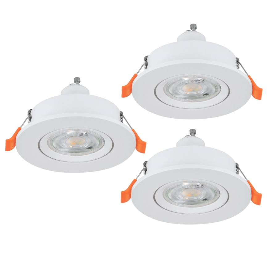Eglo - Setti 3x LED-upotettava kohdevalaisin 1xGU10/4,5W/230V valkoinen
