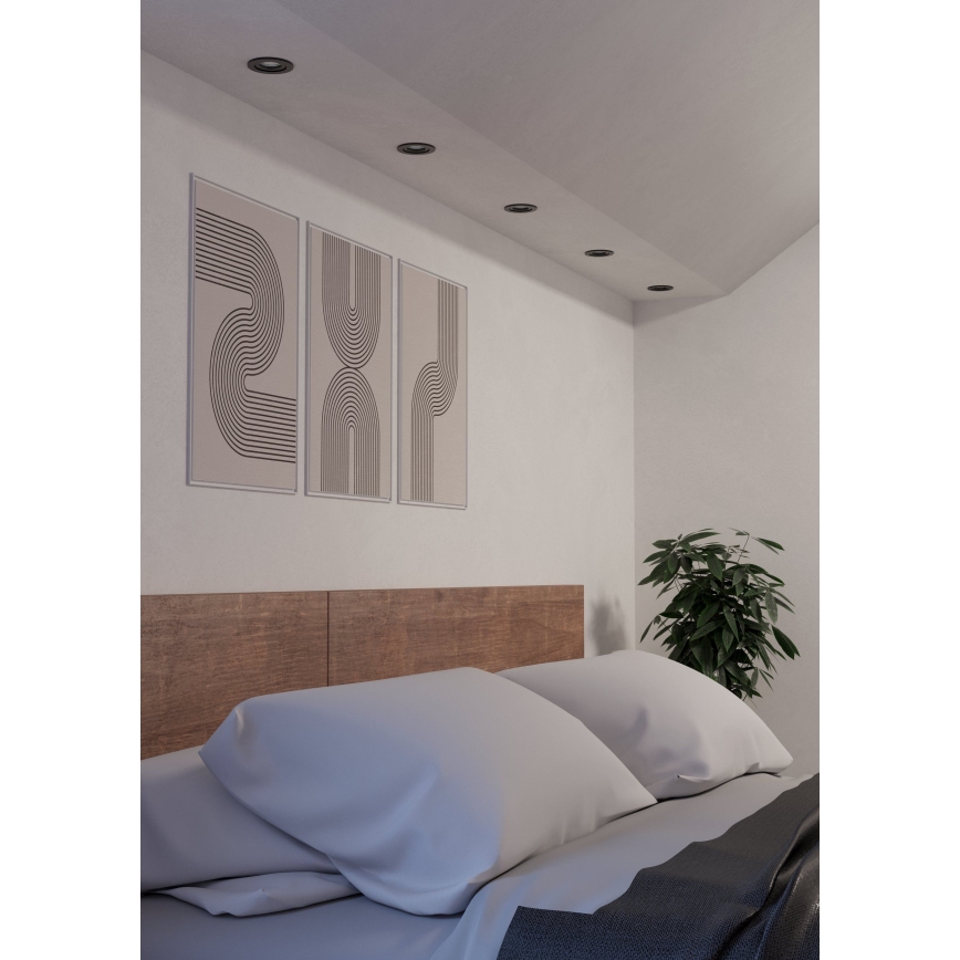 Eglo - 3 kpl LED-uppovalaisinsarja 1×GU10/4,5W/230V, musta