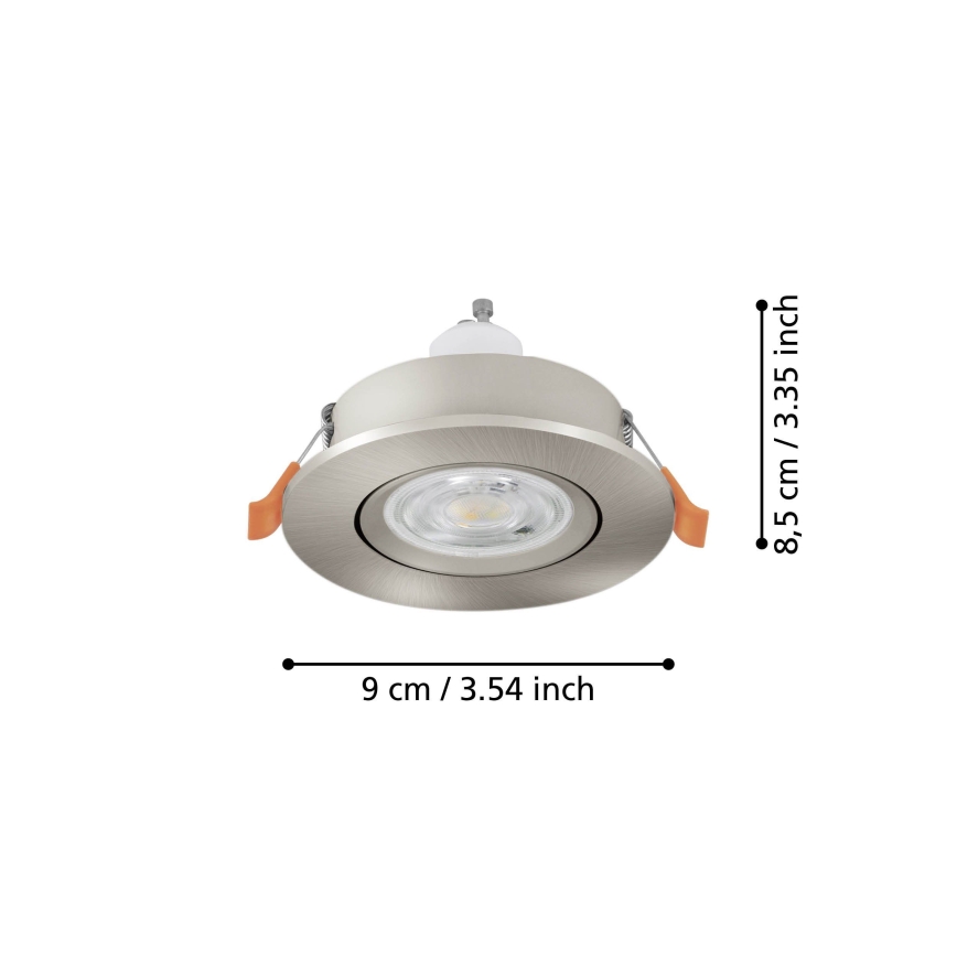Eglo - LED upotettava kohdevalaisin 1xGU10/4,5W/230V mattakromi