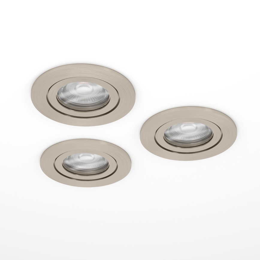 Eglo - 3 kpl LED-upotettava kohdevalaisin 1xGU10/4,5W/230V mattakromi
