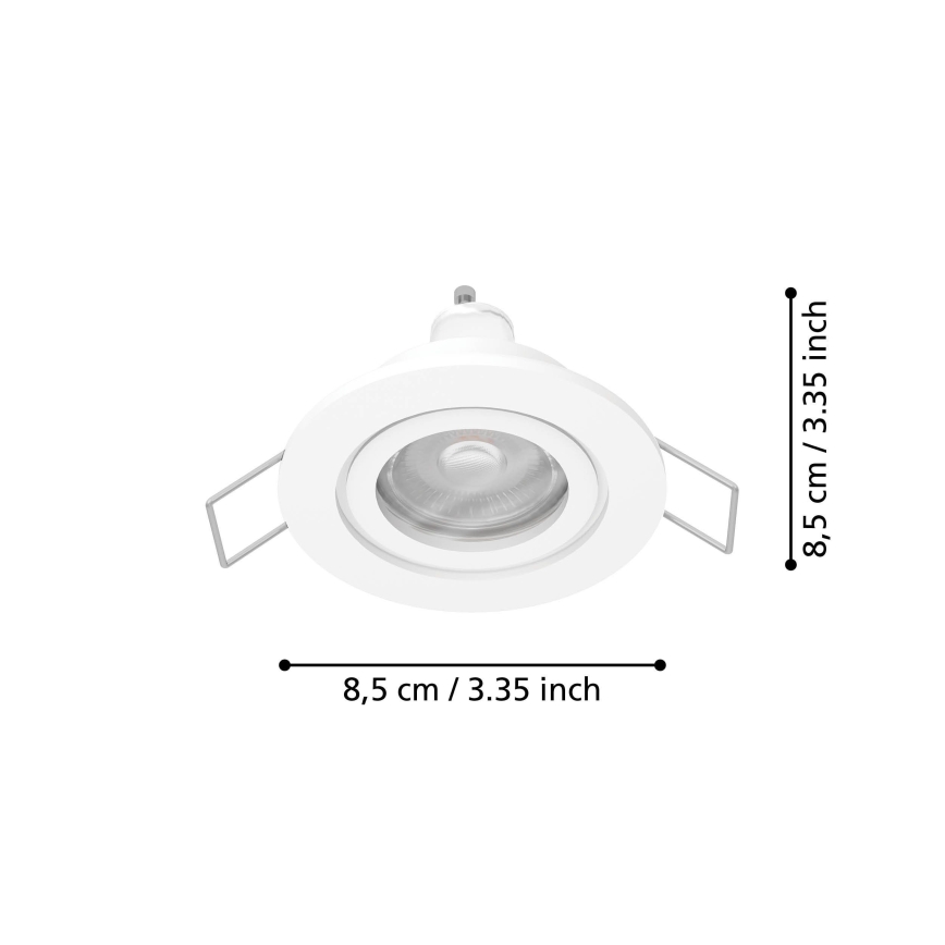 Eglo - LED-kylpyhuoneen upotettava kohdevalaisin 1xGU10/4,5W/230V IP44 valkoinen