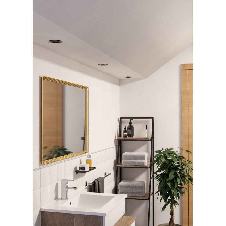 Eglo - SETTI 3x LED Kylpyhuoneen upotettava kohdevalaisin 1xGU10/4,5W/230V IP44 musta