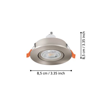 Eglo - LED-kylpyhuoneen upotettava kohdevalaisin 1xGU10/4,5W/230V IP44 mattakromi