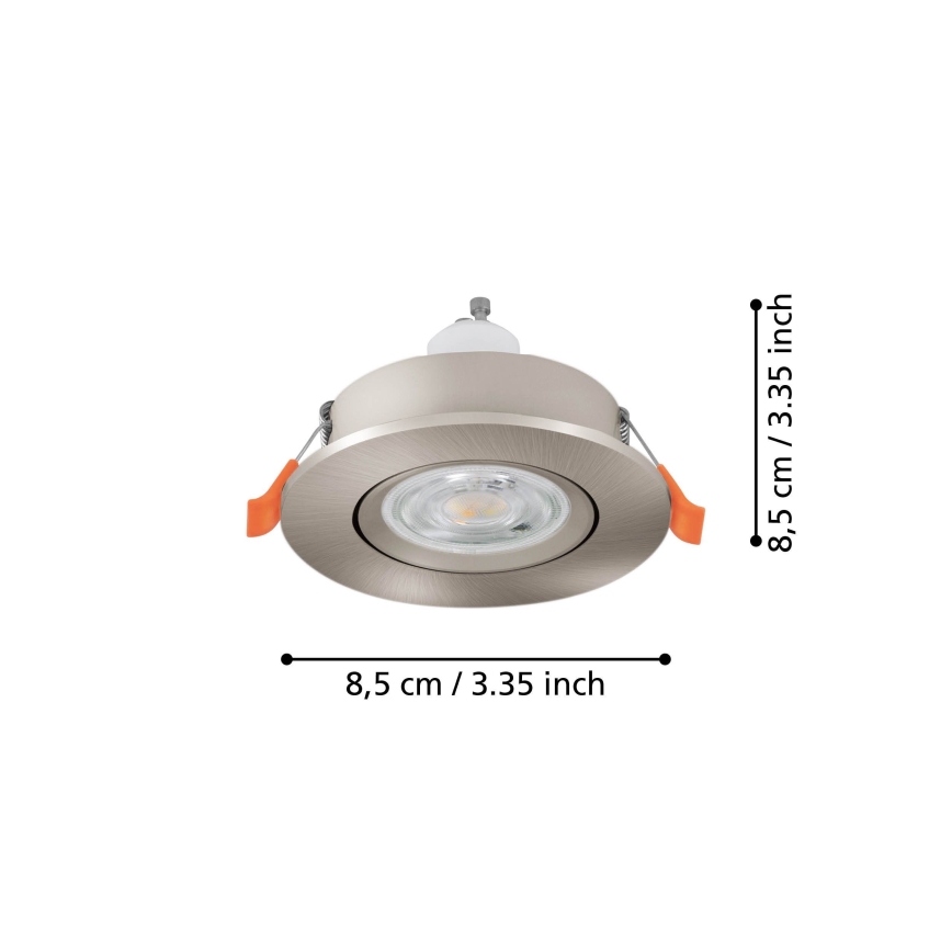 Eglo - LED-kylpyhuoneen upotettava kohdevalaisin 1xGU10/4,5W/230V IP44 mattakromi