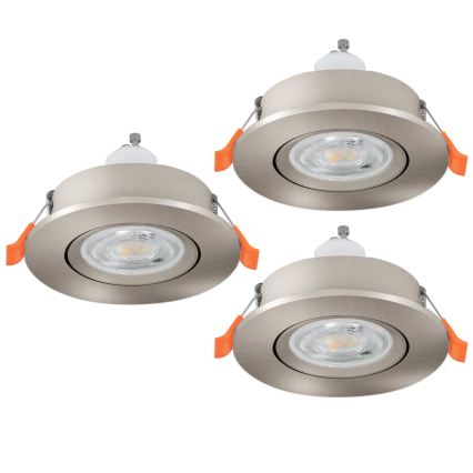 Eglo - 3 kpl LED-uppovalaisinsarja, 1 x GU10/4,5W/230V, mattakromi