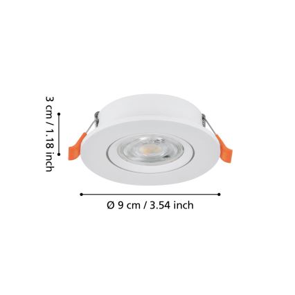 Eglo - LED uppoasennettava kohdevalaisin LED/4,8W/230V 2700/4000/6500K valkoinen