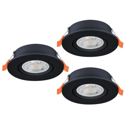Eglo - 3 kpl LED-upotettava kohdevalaisin LED/4,8W/230V 2700/4000/6500K musta