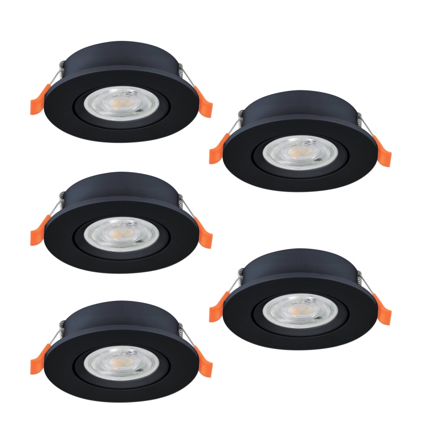 Eglo - Sarja 5x LED upotettavia kohdevalaisimia LED/4,8W/230V 2700/4000/6500K musta