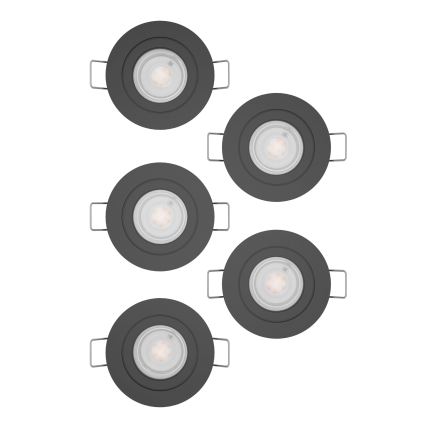 Eglo - Sarja 5x LED upotettavia kohdevalaisimia LED/4,8W/230V 2700/4000/6500K musta