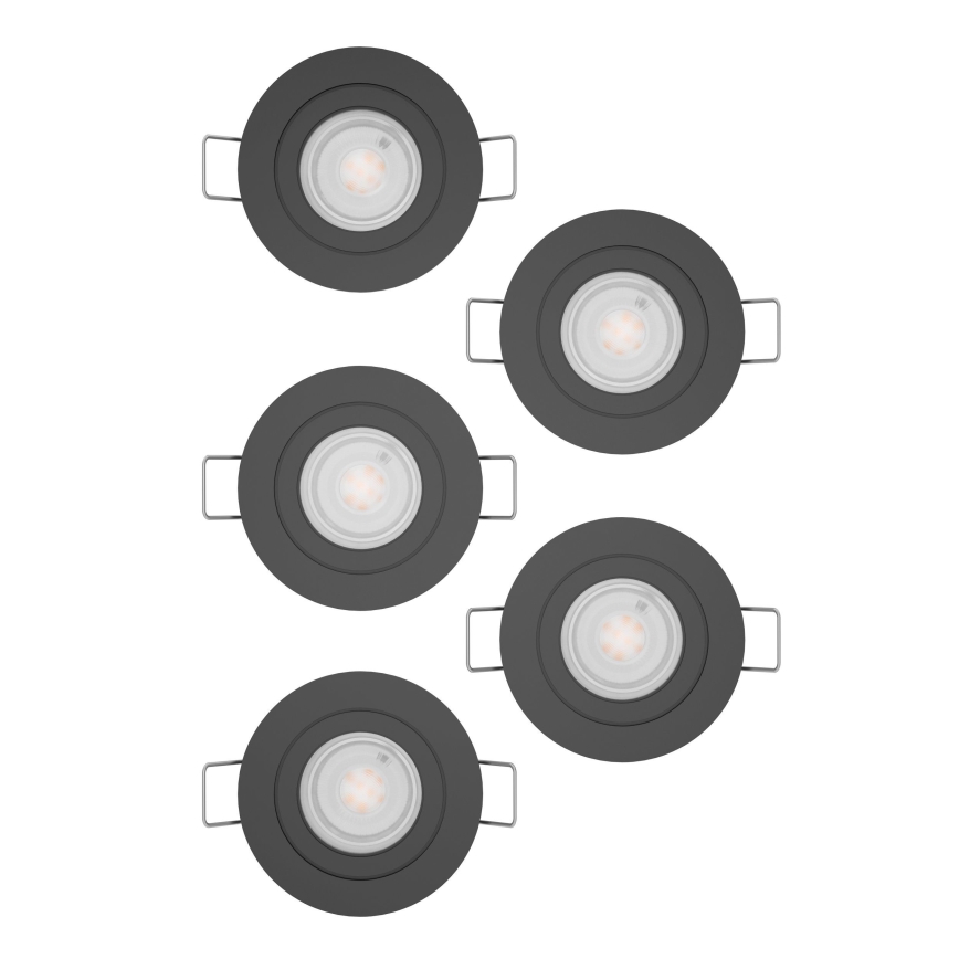Eglo - Sarja 5x LED upotettavia kohdevalaisimia LED/4,8W/230V 2700/4000/6500K musta