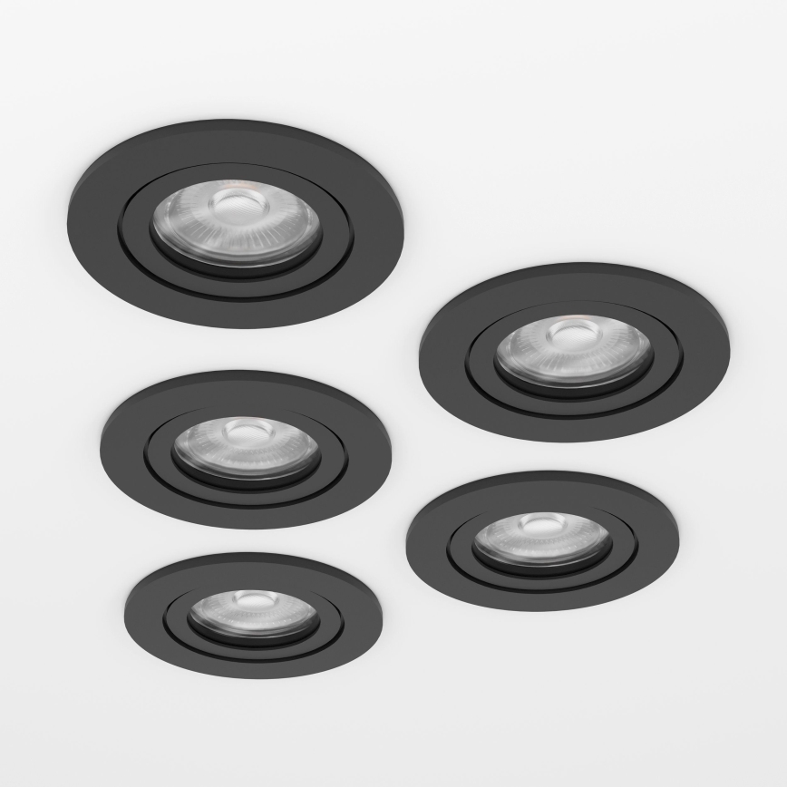 Eglo - Sarja 5x LED upotettavia kohdevalaisimia LED/4,8W/230V 2700/4000/6500K musta
