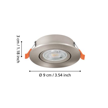 Eglo - LED-upotettava kohdevalaisin LED/4,8W/230V 2700/4000/6500K mattakromi
