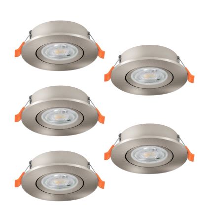 Eglo - 5 kpl LED-upotettavat kohdevalaisimet LED/4,8W/230V 2700/4000/6500K mattakromi