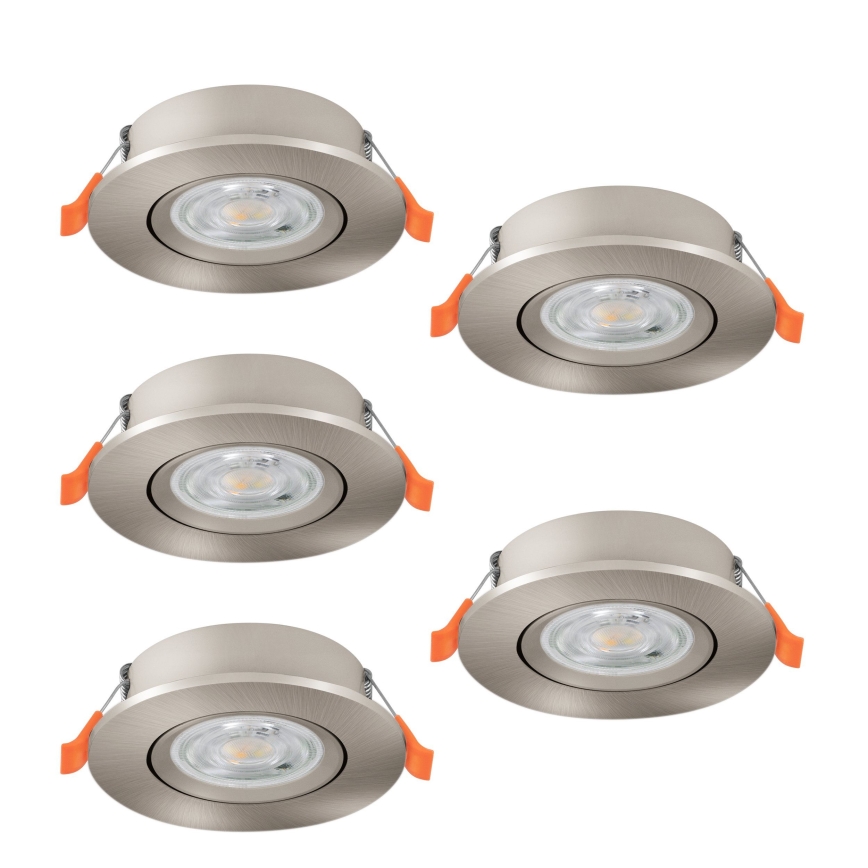 Eglo - 5 kpl LED-upotettavat kohdevalaisimet LED/4,8W/230V 2700/4000/6500K mattakromi
