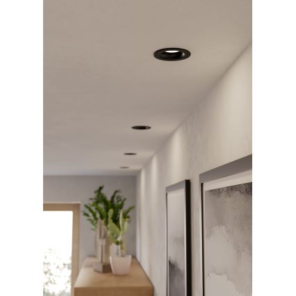 Eglo - kylpyhuoneen upotettava LED-alasvalo LED/4,9W/230V 2700/4000/6500K halkaisija 8,8 cm IP65 musta