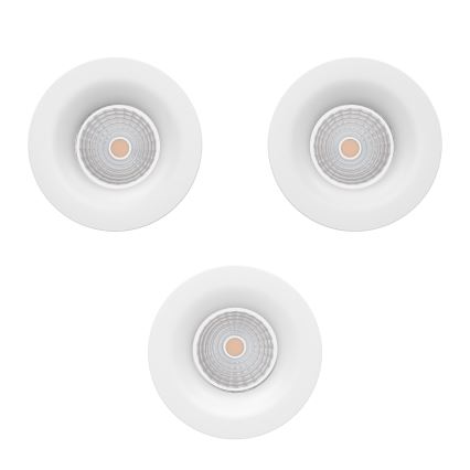 Eglo - Setti 3 kpl himmennettäviä LED-uppovalaisimia LED/4,8 W/230 V Ø 8,8 cm, valkoinen
