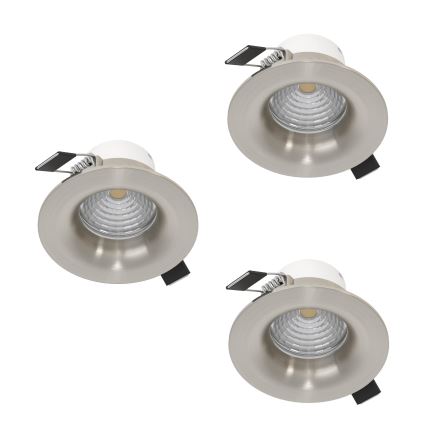 Eglo - 3 kpl himmennettäviä LED-uppovalaisimia LED/4,8W/230V Ø 8,8 cm mattakromi