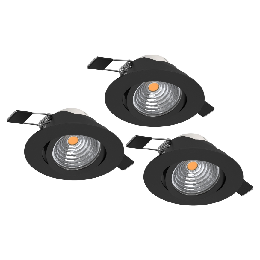 Eglo - 3 kpl himmennettäviä upotettavia LED-alasvaloja LED/6,4W/230V, halkaisija 8,8 cm, musta
