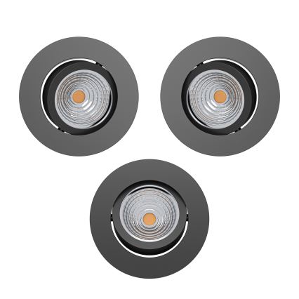 Eglo - 3 kpl himmennettäviä upotettavia LED-alasvaloja LED/6,4W/230V, halkaisija 8,8 cm, musta