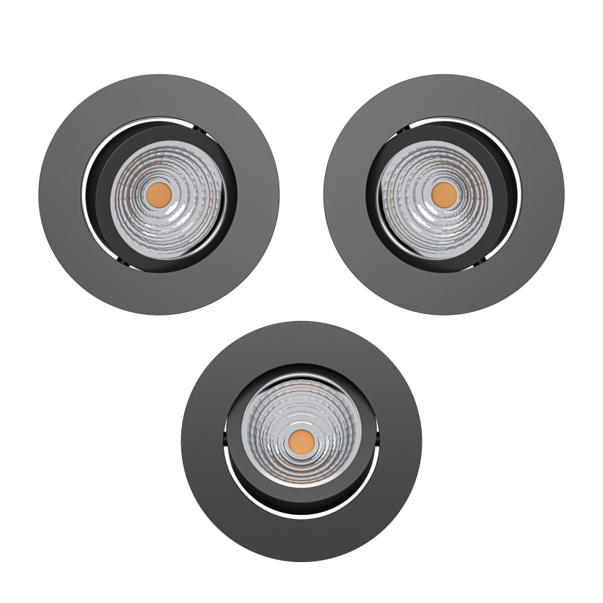 Eglo - 3 kpl himmennettäviä upotettavia LED-alasvaloja LED/6,4W/230V, halkaisija 8,8 cm, musta