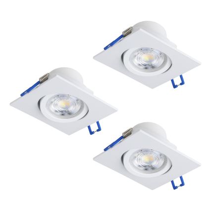 Eglo - 3 kpl dimmattavia upotettavia LED-kattovalaisimia, LED/4,8W/230V, 8,8x8,8 cm, valkoinen