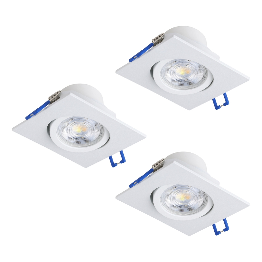 Eglo - 3 kpl dimmattavia upotettavia LED-kattovalaisimia, LED/4,8W/230V, 8,8x8,8 cm, valkoinen