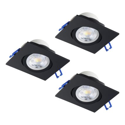 Eglo - 3 kpl setti, himmennettävät LED-uppovalaisimet LED/4,8W/230V 8,8x8,8 cm, musta