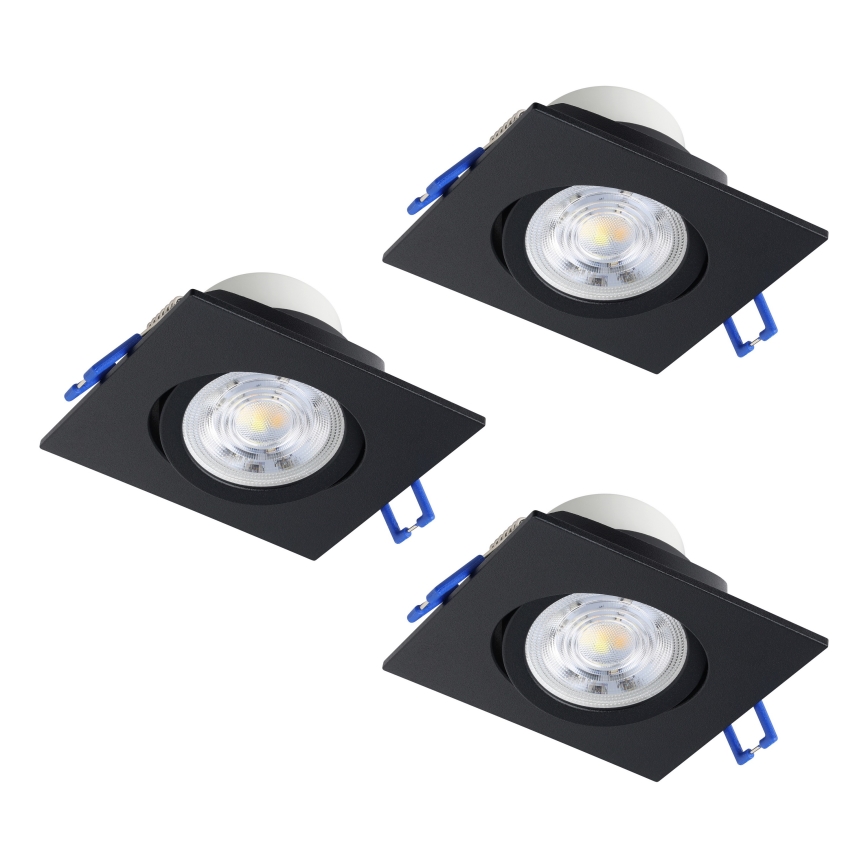 Eglo - Setti 3x himmennettävä LED-upotettava alasvalaisin LED/6,4W/230V 8,8x8,8 cm musta