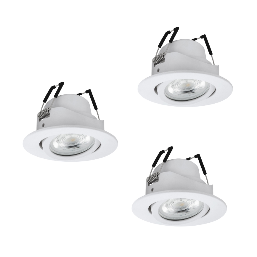 Eglo - Setti 3 kpl himmennettäviä RGBW-LED-alasvaloja, 4,7W/230V, 2700–6500K, valkoinen