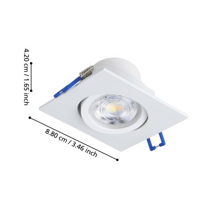 Eglo - 3 kpl dimmattavia LED-uppovalaisimia LED/6,4W/230V 8,8x8,8 cm valkoinen