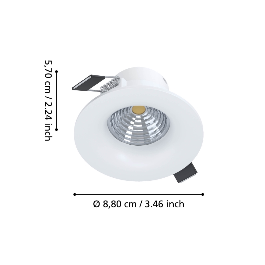 Eglo - LED-himmennettävä uppovalaisin LED/6,4W/230V halkaisija 8,8 cm valkoinen