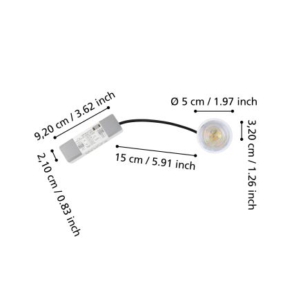 Eglo - LED-ulkokäyttömoduuli LED/4,9W/230V 2700/4000/6500K IP65