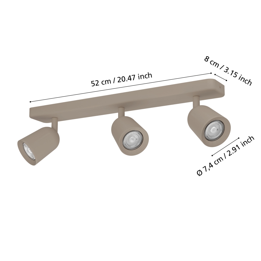 Eglo - Kohdevalaisin 3x GU10/10W/230V, beige