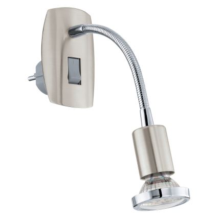 Eglo - pistokkeellinen LED-valaisin 1xGU10/2,8W/230V mattakromi