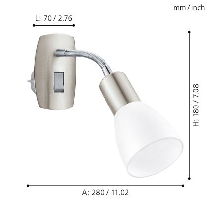 Eglo - pistokkeellinen seinävalaisin 1xE14/5W/230V mattakromi