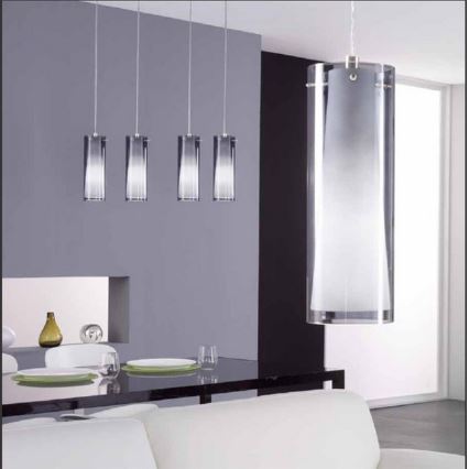 EGLO 90304 - Riippukattokruunu PINTO NERO 1 x E27/60W savustettu