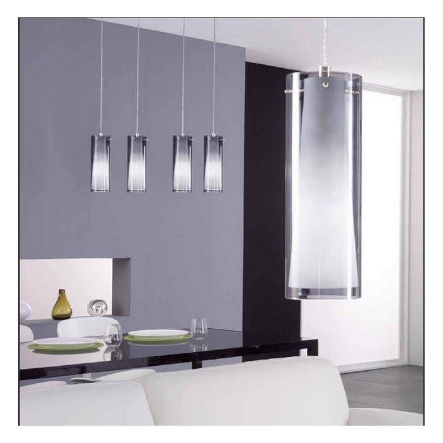 EGLO 90304 - Riippukattokruunu PINTO NERO 1 x E27/60W savustettu