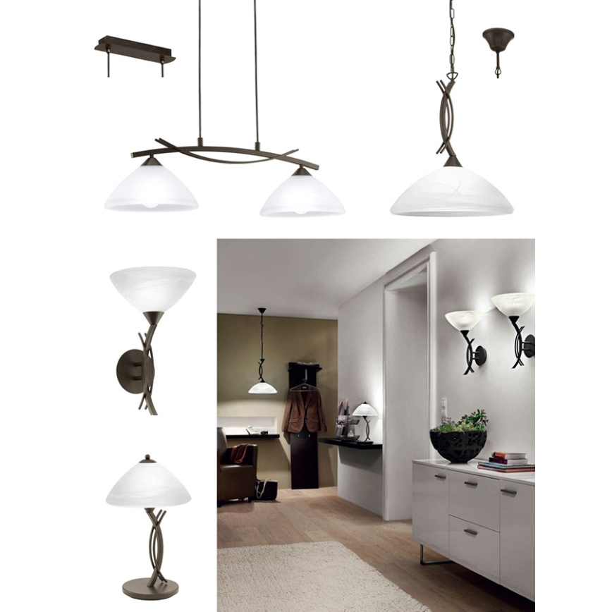 EGLO 91433 - Kattokruunu VINOVO 2xE27/60W/230V